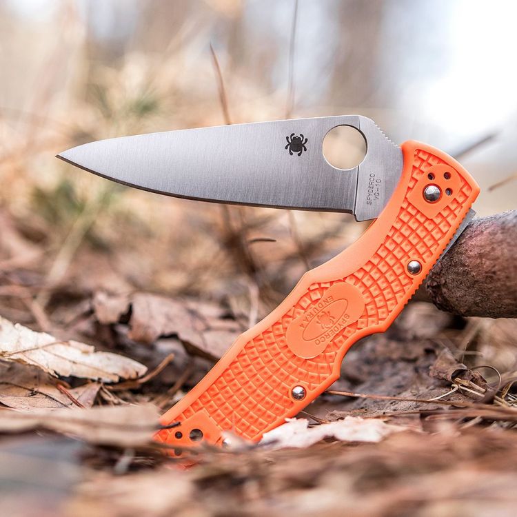 Spyderco Delica 4 Orange FRN VG-10 Blade Deep Carry Titanium Clip